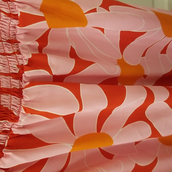 BTFBM Bright & Vibrant Medium Floral One Shoulder Flowy Summer Maxi Dress - Picture 7 of 12